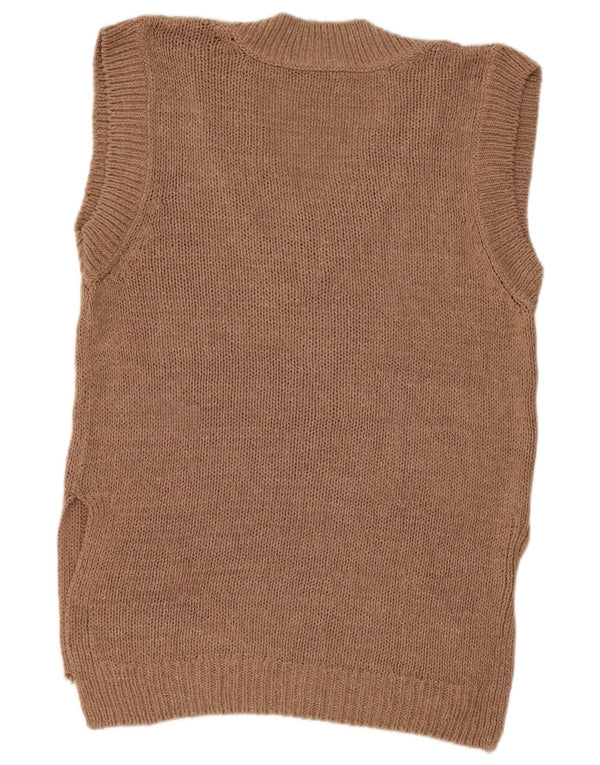 Canotta oversize da donna Zara UK 10 piccola in acrilico marrone
