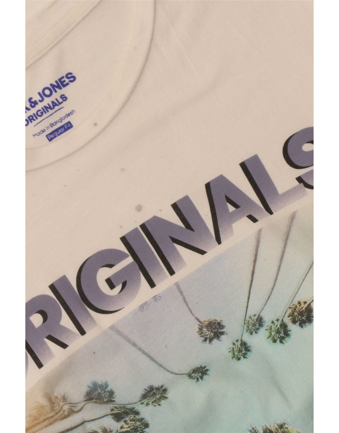 Jack & Jones T-shirt grafica da uomo con vestibilità regolare, maglietta grande in cotone bianco