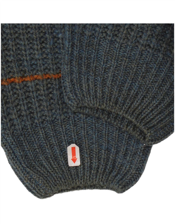 Maglione vintage da uomo girocollo IT 50 a righe blu medio