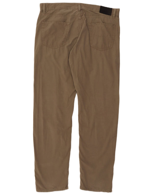 Pantaloni casual slim da uomo in popeline Montana Hugo Boss W40 L34 cotone kaki