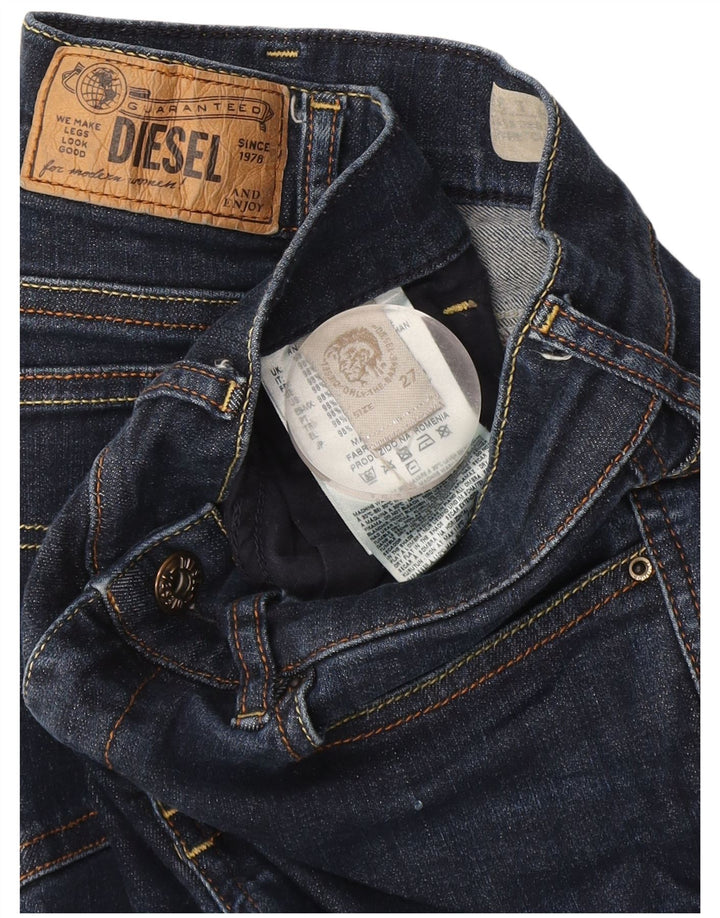Jeans dritti da donna Diesel W27 L32 cotone blu navy