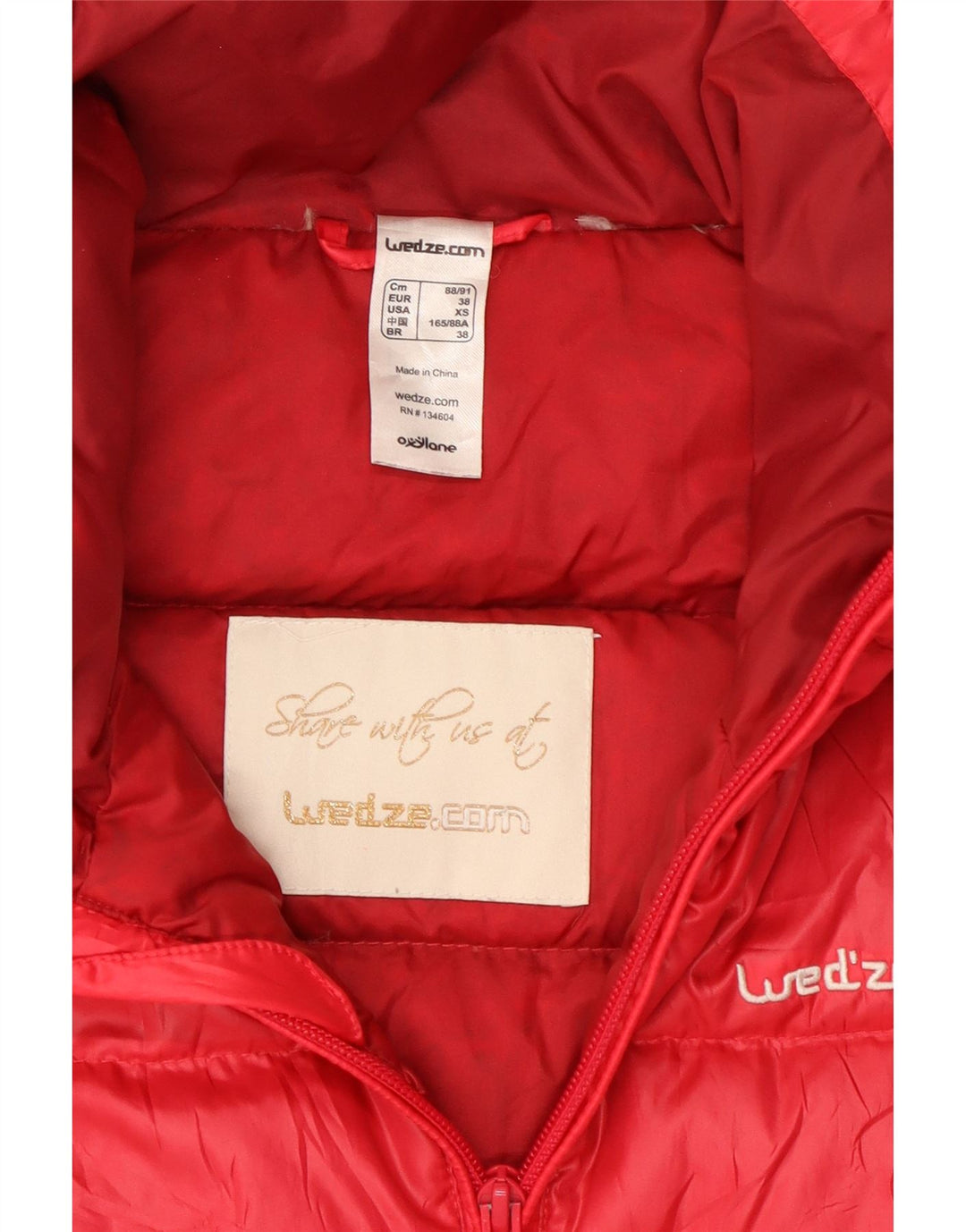 Giacca imbottita da uomo Wedze UK 34 XS poliestere color block rosso