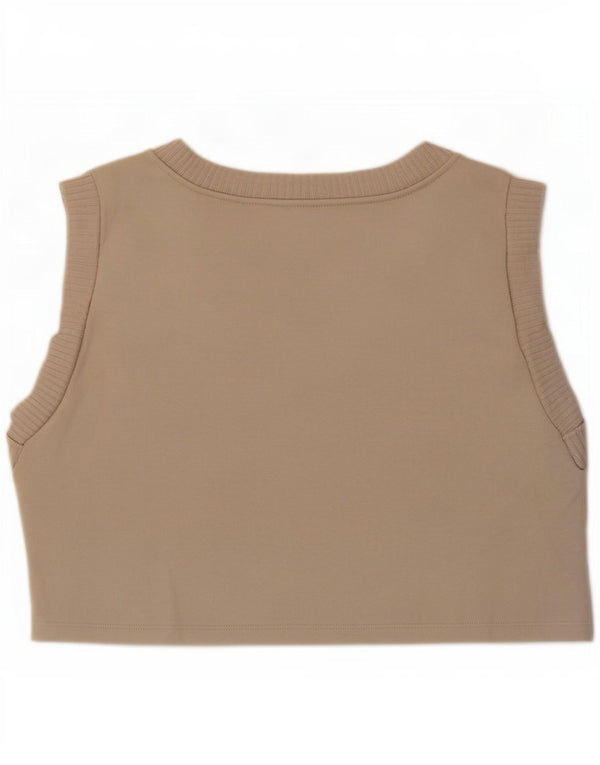 Canotta corta da donna Zara UK 16 grande Beige