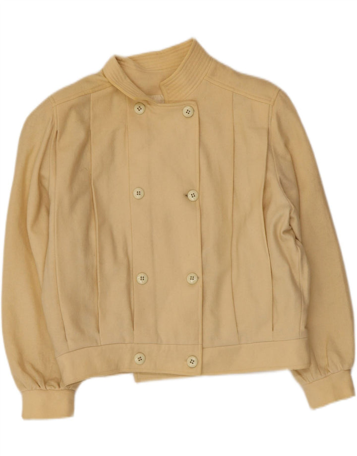 Giubbotto bomber vintage da donna UK 14 in lana beige medio