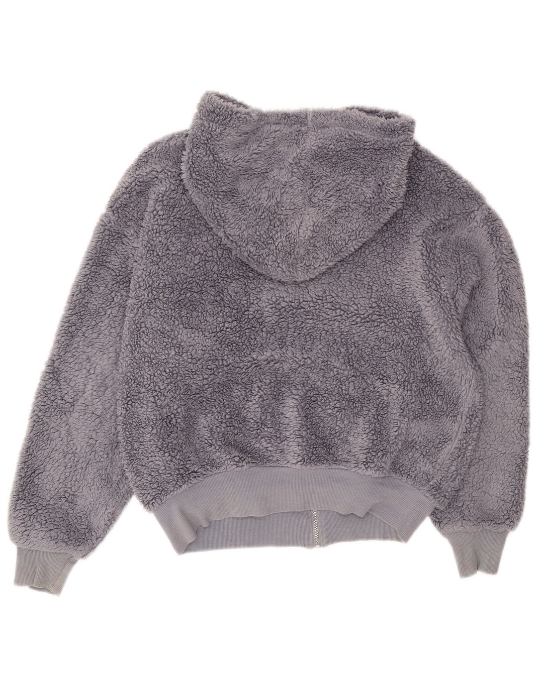 Giacca in pile oversize con cappuccio da donna Topshop UK 6 XS poliestere grigio