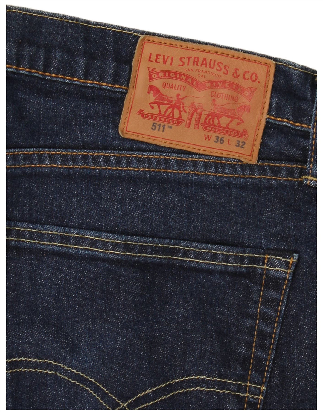 Levi's Uomo 511 Slim Jeans W36 L32 Blu Navy Cotone