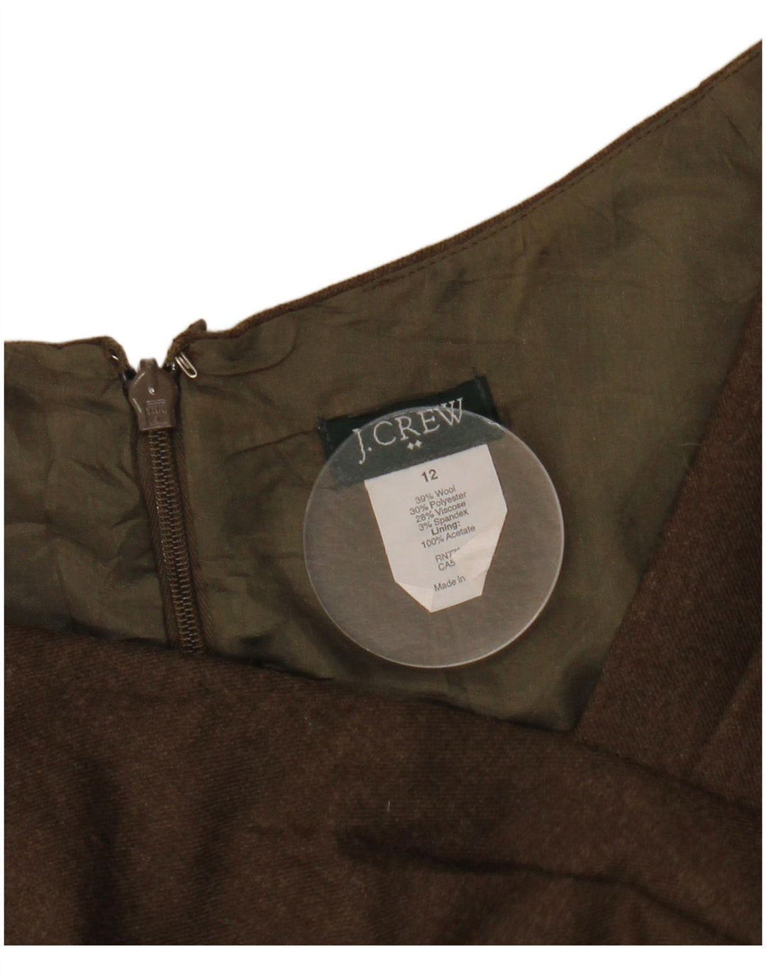 J. CREW Abito tubino da donna US 12 Large Marrone Lana