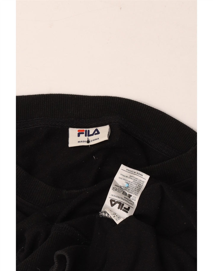 Felpa grafica da uomo Fila Maglione grande cotone nero