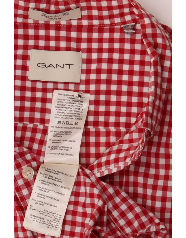 Gant Camicia da uomo dalla vestibilità regolare, grande in cotone a quadretti rossi