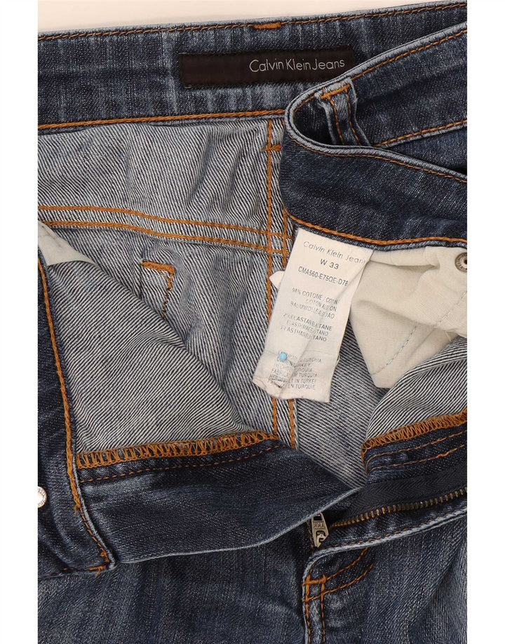 Jeans dritti da donna Calvin Klein W33 L28 cotone blu navy