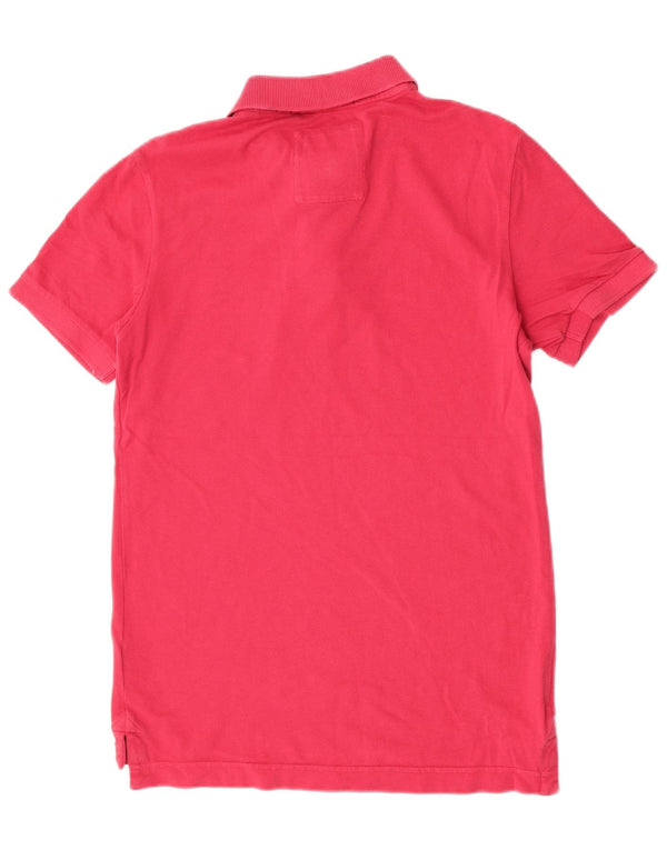 Polo da uomo a manica corta Superdry in cotone rosa medio