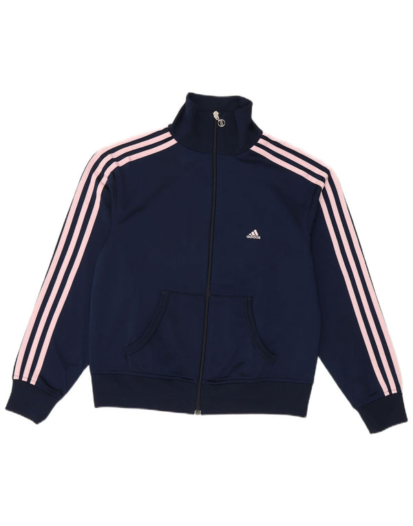 Giacca da tuta da donna Adidas UK 12 media blu navy poliestere