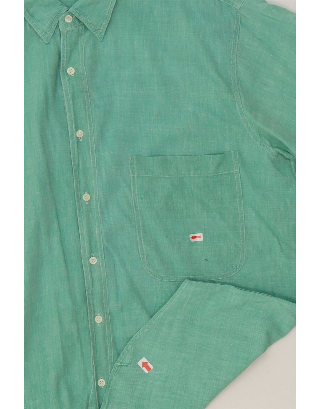 VINTAGE Mens Short Sleeve Shirt XL Turquoise Vintage Vintage and Second-Hand Vintage from Messina Hembry 