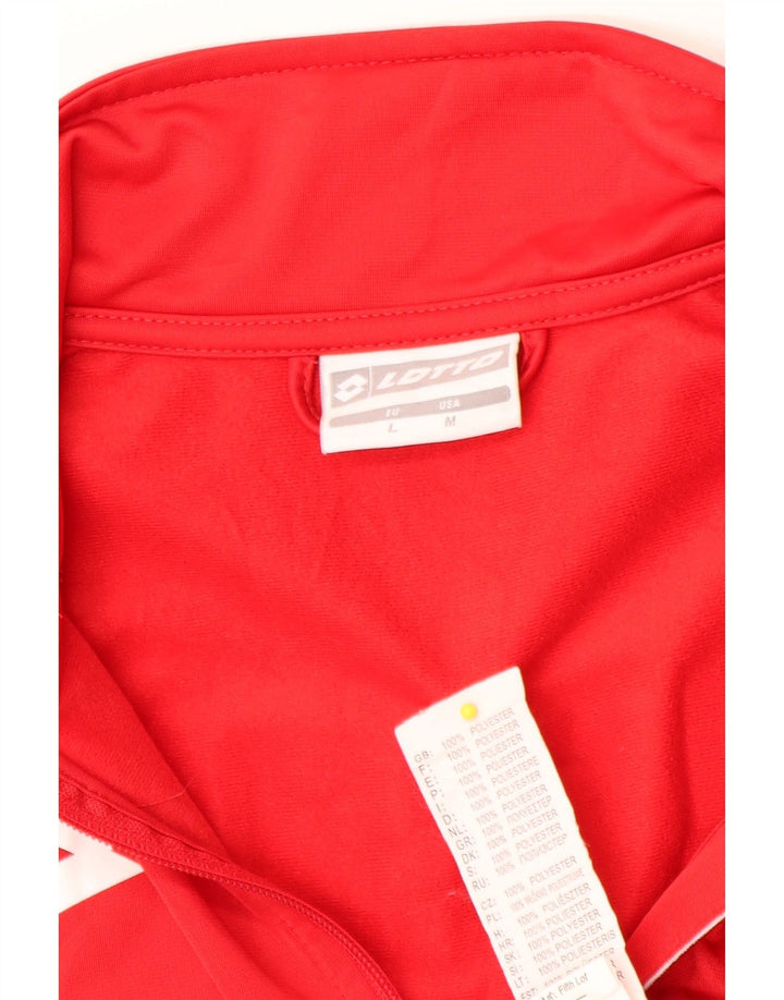Giacca da tuta grafica da uomo Lotto Top in poliestere color block rosso medio