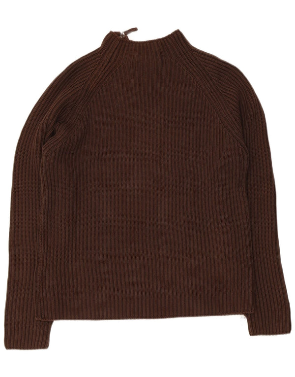 Maglione Zara da uomo con zip e collo grande marrone