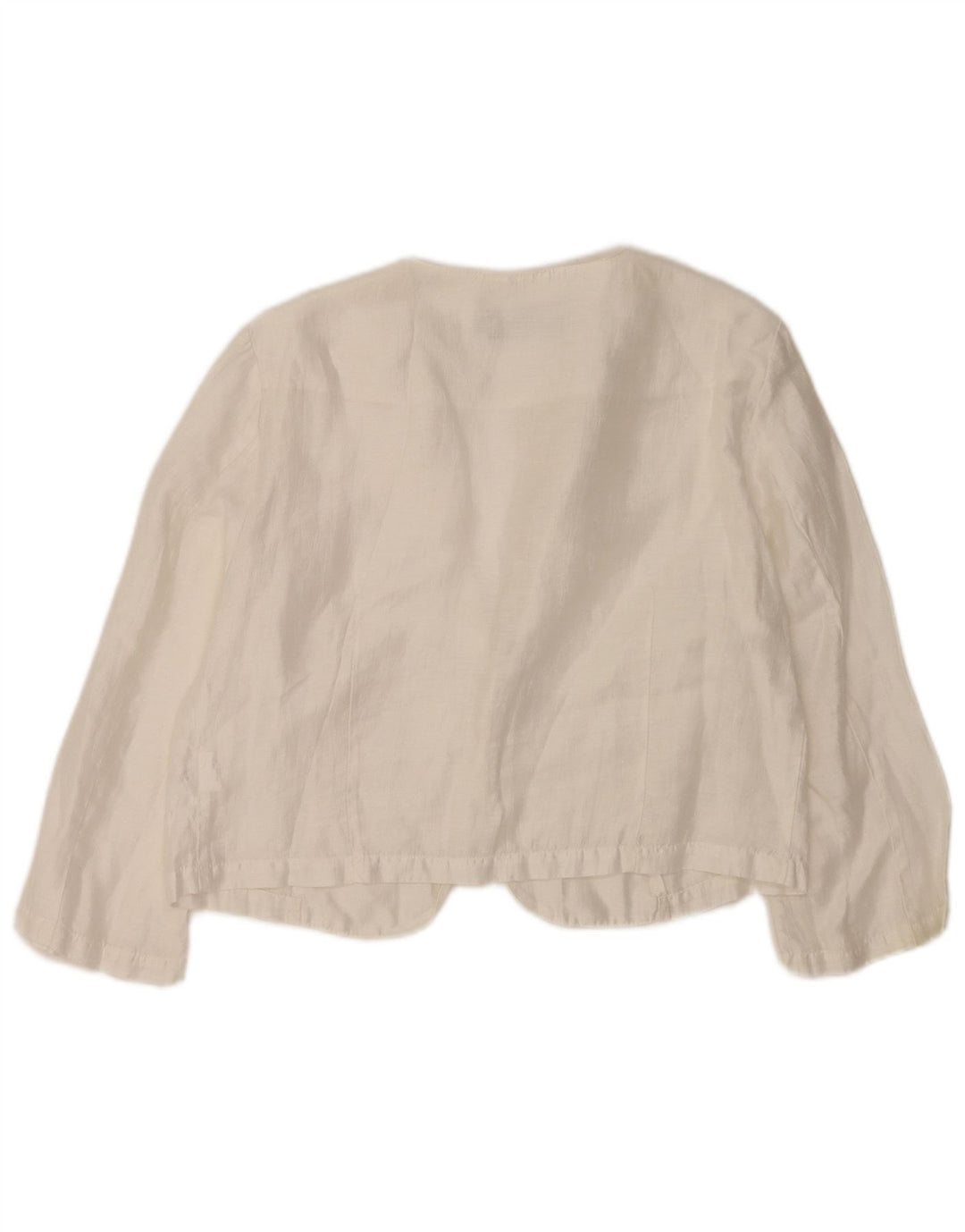 Top bolero da donna con maniche a 3/4 di qualità superiore IT 46 grande lino bianco