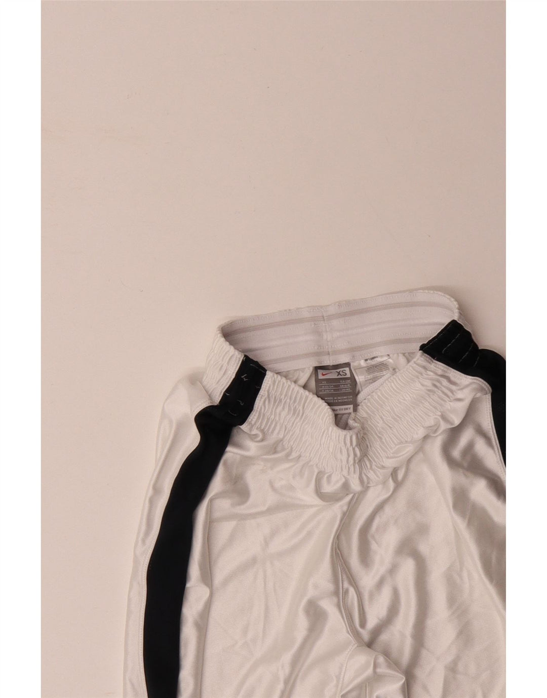 Pantaloncini sportivi a vita alta NIKE da bambino 7-8 anni XS poliestere color block bianco