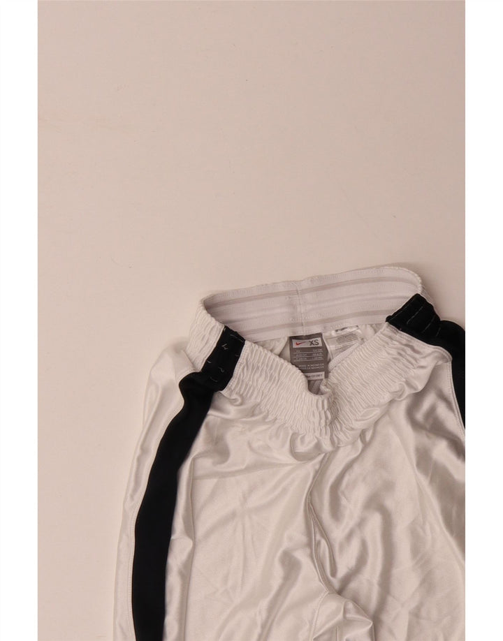 Pantaloncini sportivi a vita alta NIKE da bambino 7-8 anni XS poliestere color block bianco