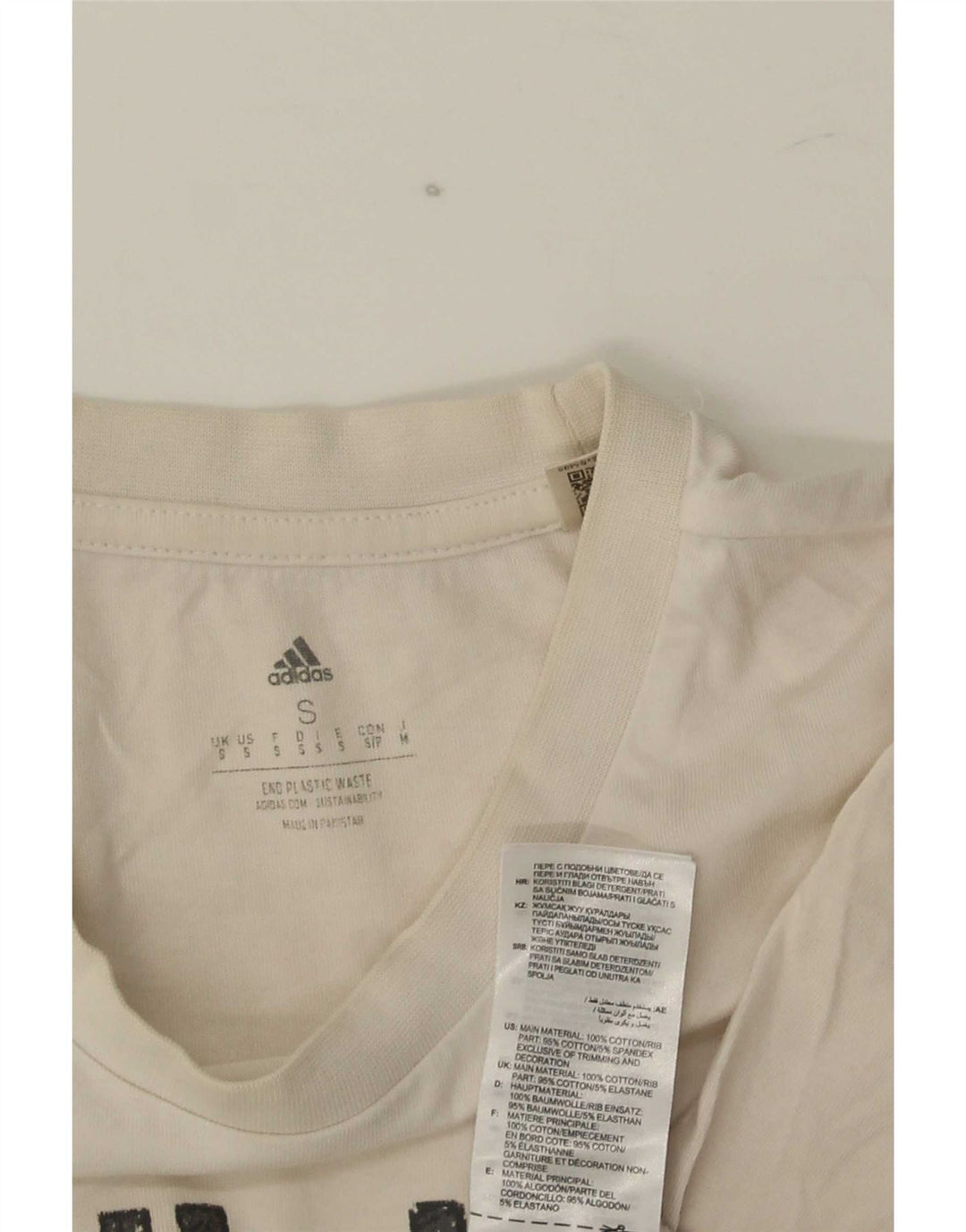 T-shirt grafica da uomo Adidas Top piccola in cotone bianco