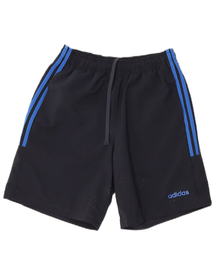 Pantaloncini sportivi da uomo Adidas medi in poliestere blu navy