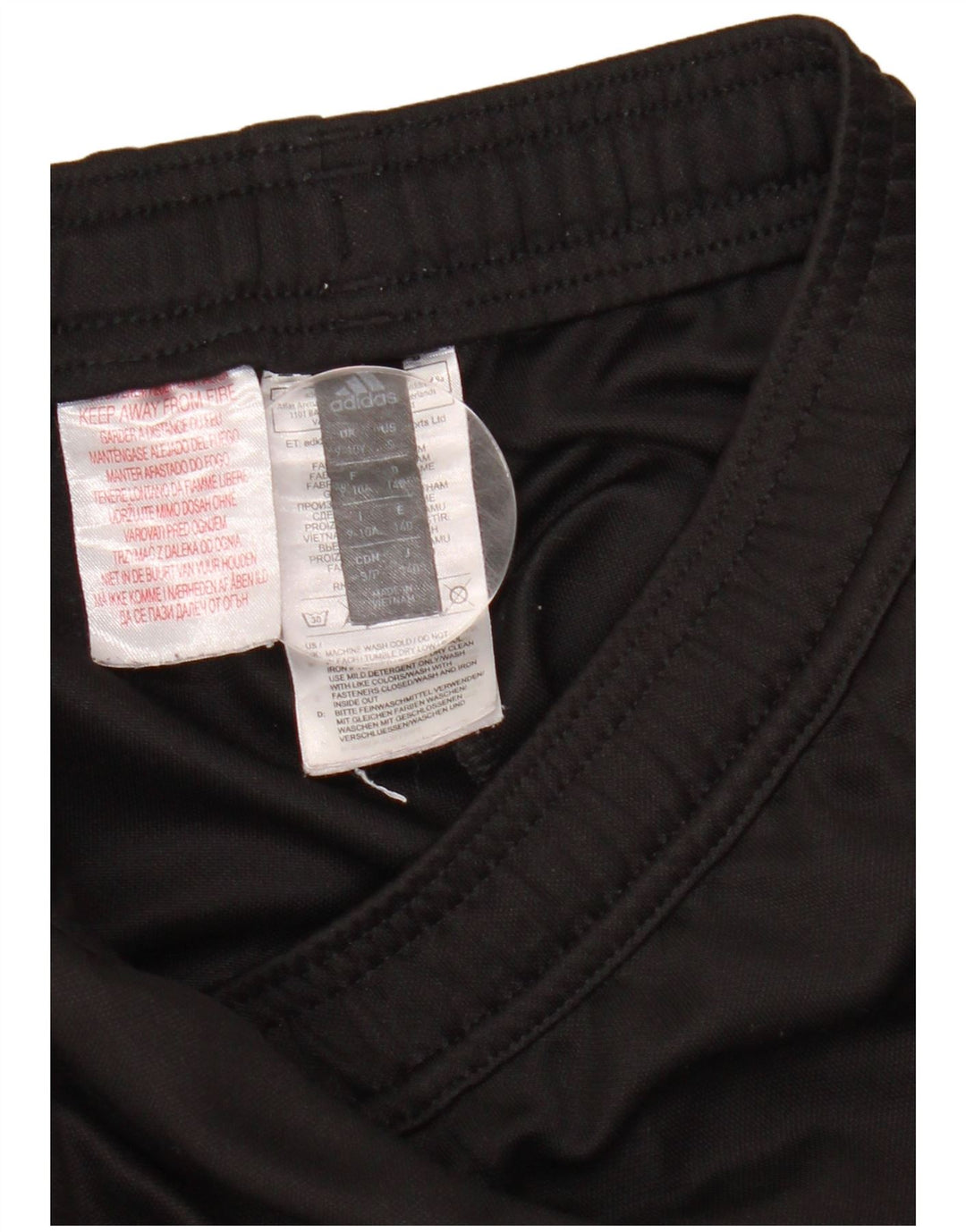 ADIDAS Boys Tracksuit Trousers 9-10 Years Black Polyester