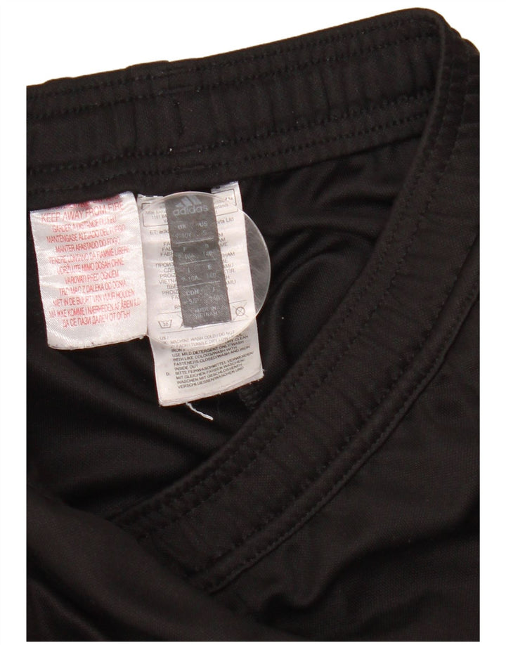 ADIDAS Boys Tracksuit Trousers 9-10 Years Black Polyester