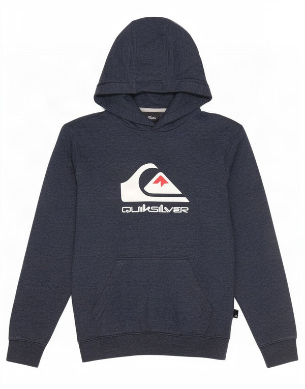 Maglione con cappuccio grafico Quiksilver da ragazzo 13-14 anni in cotone blu navy
