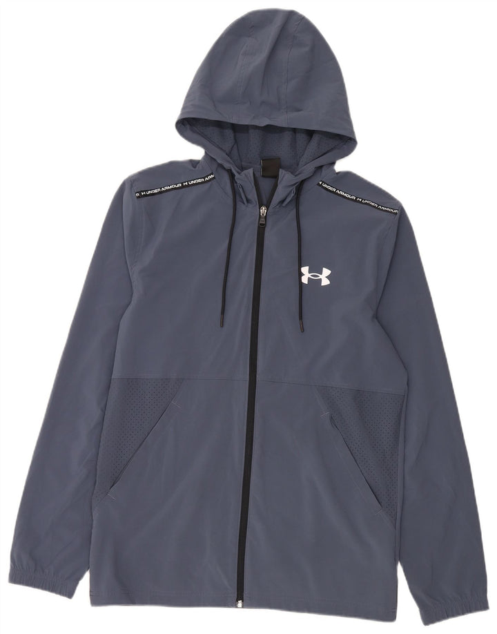 Maglione con cappuccio e zip da uomo Under Armour poliestere medio blu navy