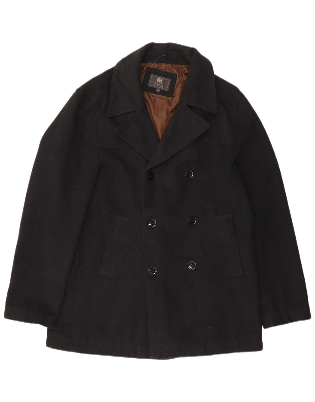 Cappotto da marinaio da uomo Marks & Spencer UK 40 grande poliestere nero