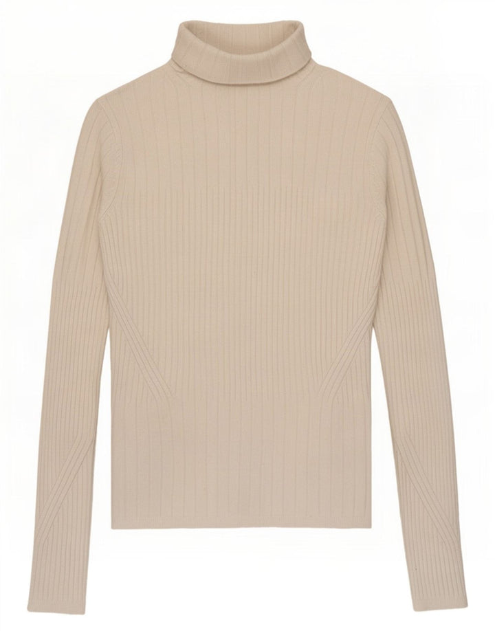 Maglione corto da donna Marks & Spencer con collo alto UK 8 piccolo grigio