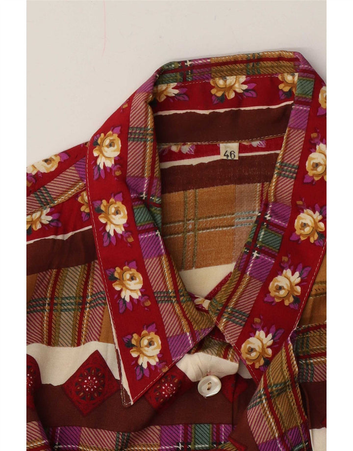 Camicia vintage da donna IT 46 Large multicolore geometrica