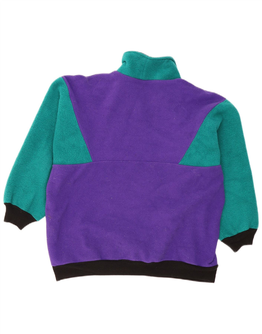 Maglione in pile oversize da donna VINTAGE UK 10 Small Purple Colourblock
