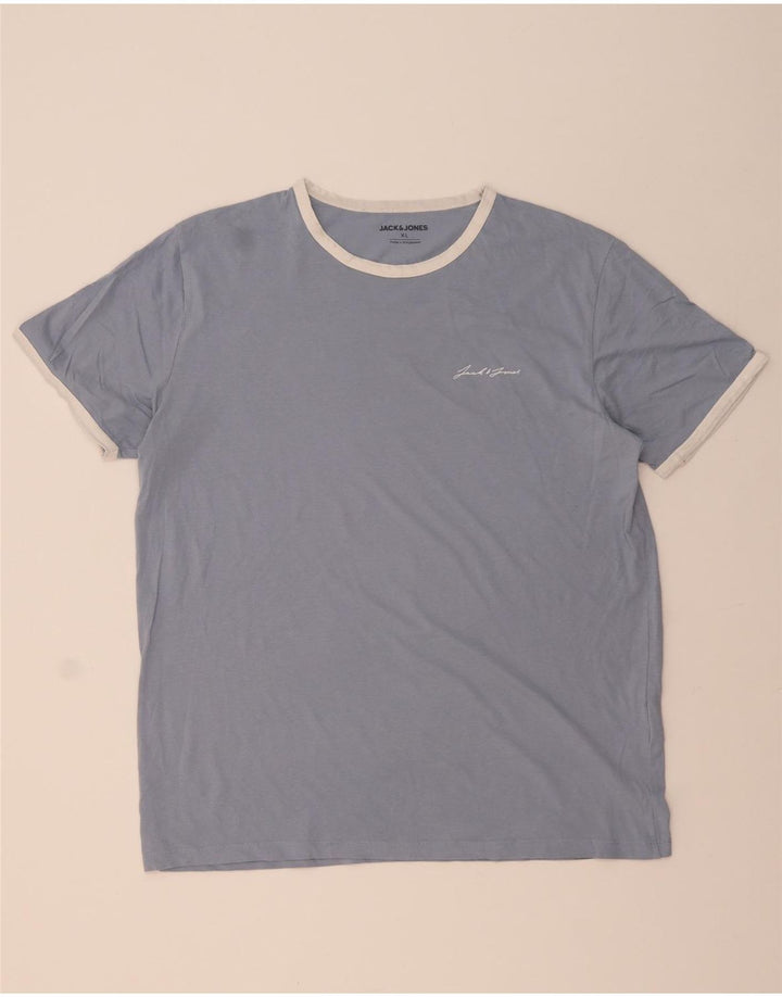 JACK & JONES T-shirt da uomo Top XL Blu in cotone