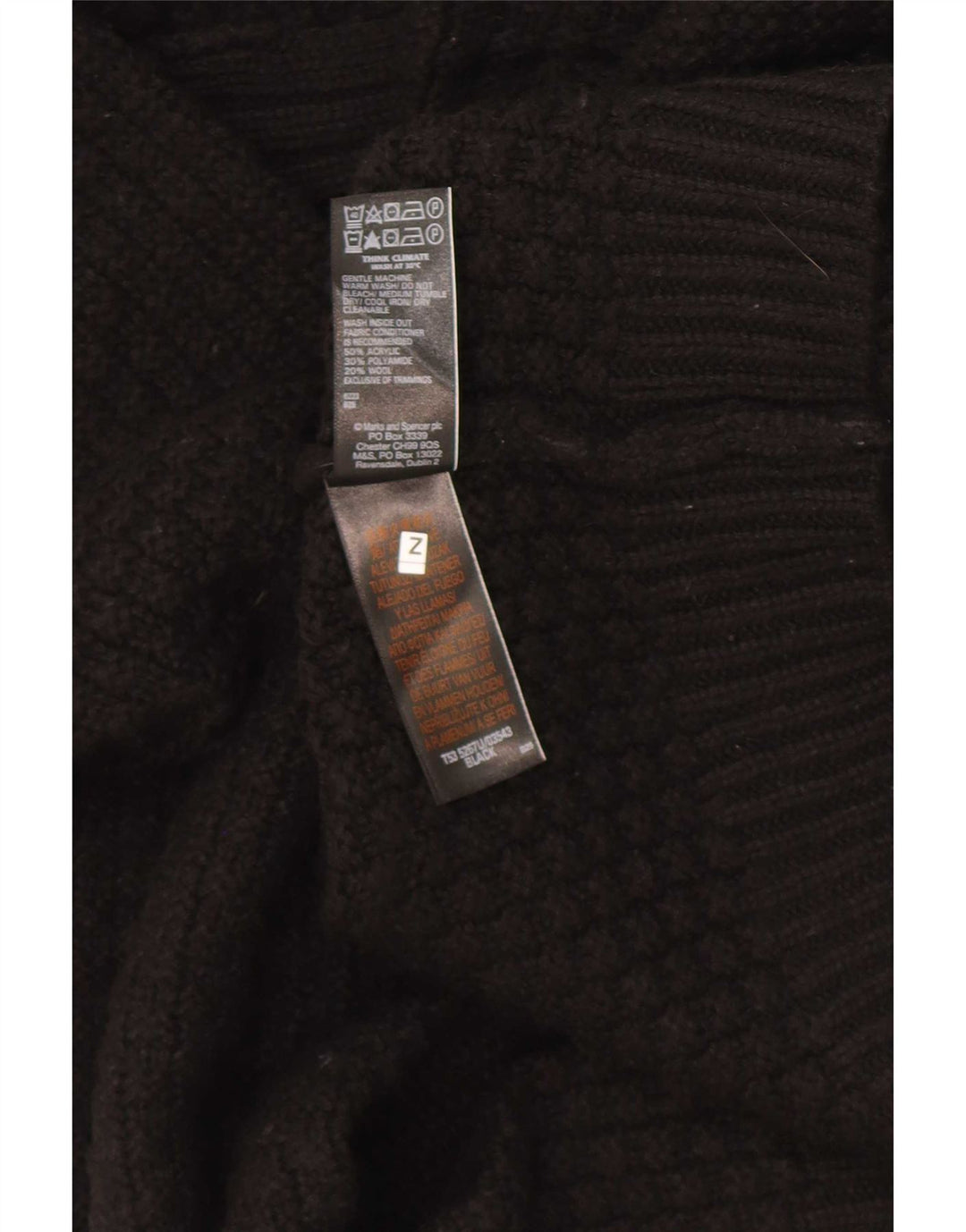 Maglione cardigan aperto corto da donna Marks & Spencer UK 12 medio nero