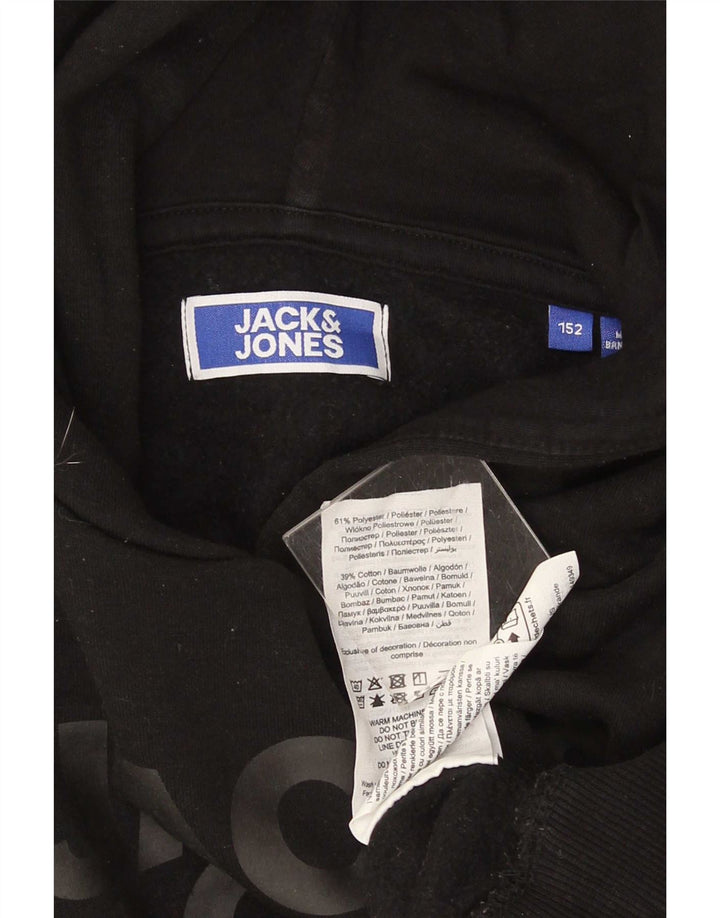 Maglione con cappuccio grafico da ragazzo Jack & Jones 15-16 anni poliestere nero medio