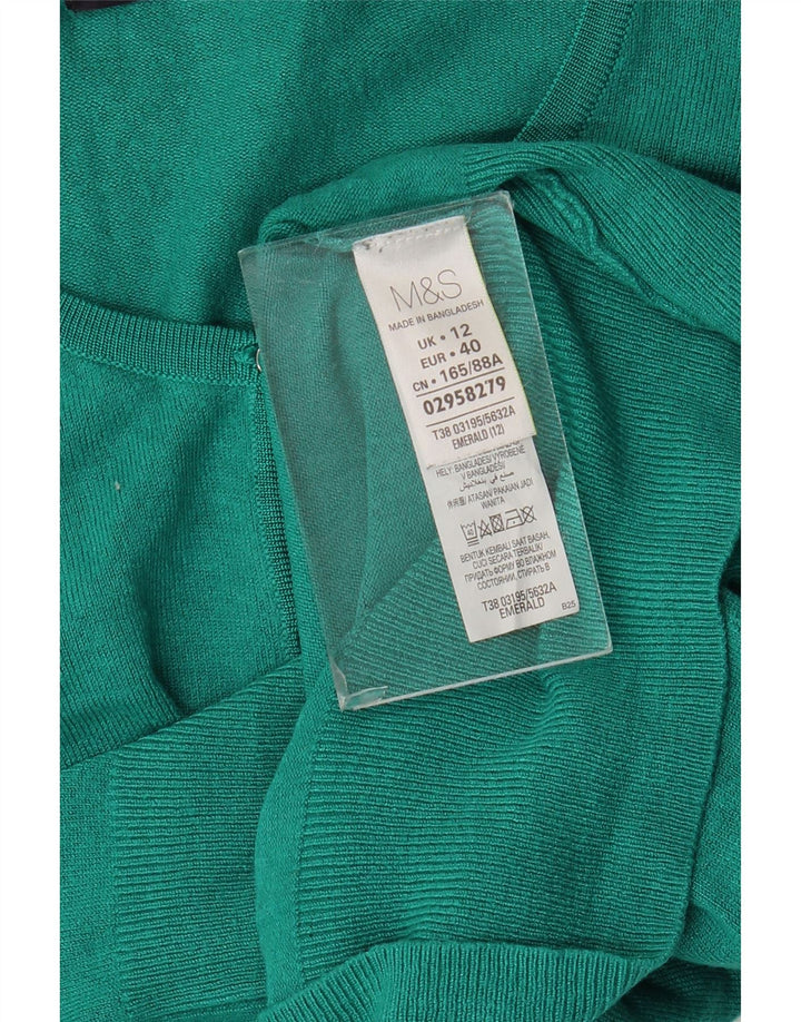 Maglione cardigan da donna Marks & Spencer UK 12 Viscosa verde medio
