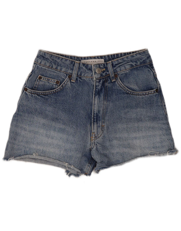 Topshop Pantaloncini di jeans da donna UK 6 XS W26 Cotone blu