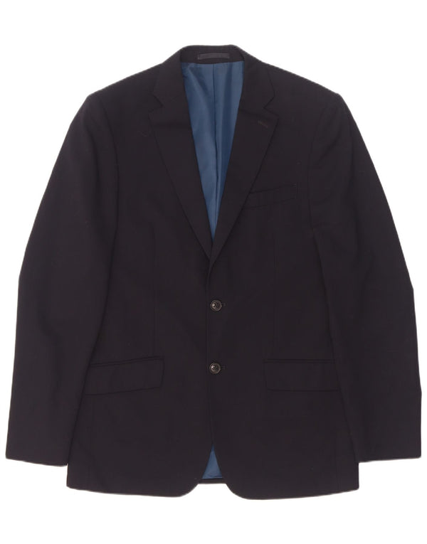 Giacca blazer a 2 bottoni da uomo Marks & Spencer UK 38 lana blu navy media