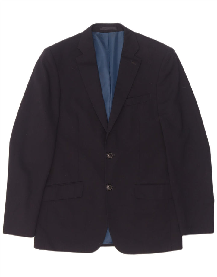 Giacca blazer a 2 bottoni da uomo Marks & Spencer UK 38 lana blu navy media