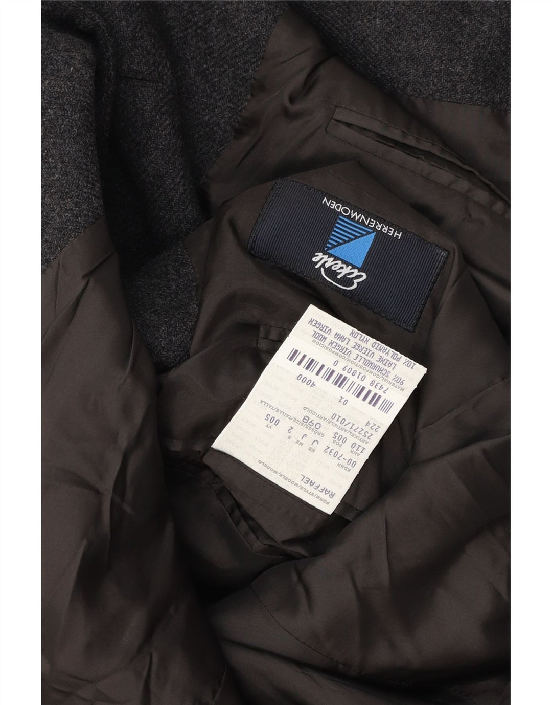 Giacca blazer da uomo a 3 bottoni Hugo Boss taglia 098 in lana vergine grigio medio