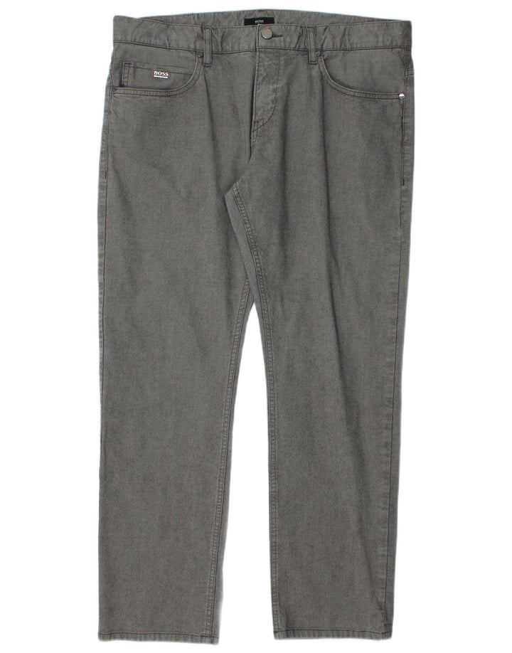 Jeans dritti da uomo Hugo Boss W36 L29 cotone grigio