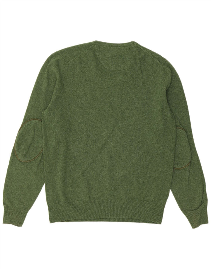 MASSIMO DUTTI Maglione da uomo con scollo a V grande verde