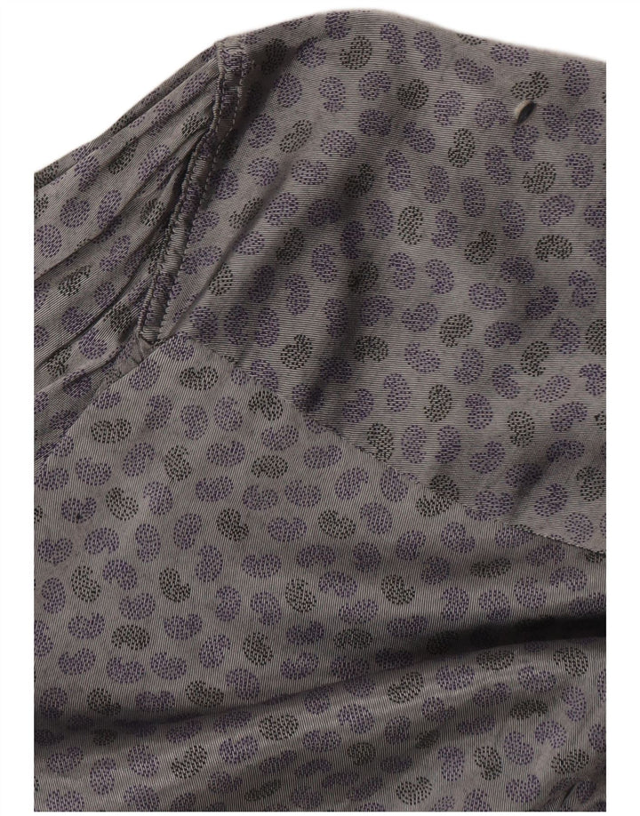 Camicia vintage da uomo in acetato Paisley grigio medio