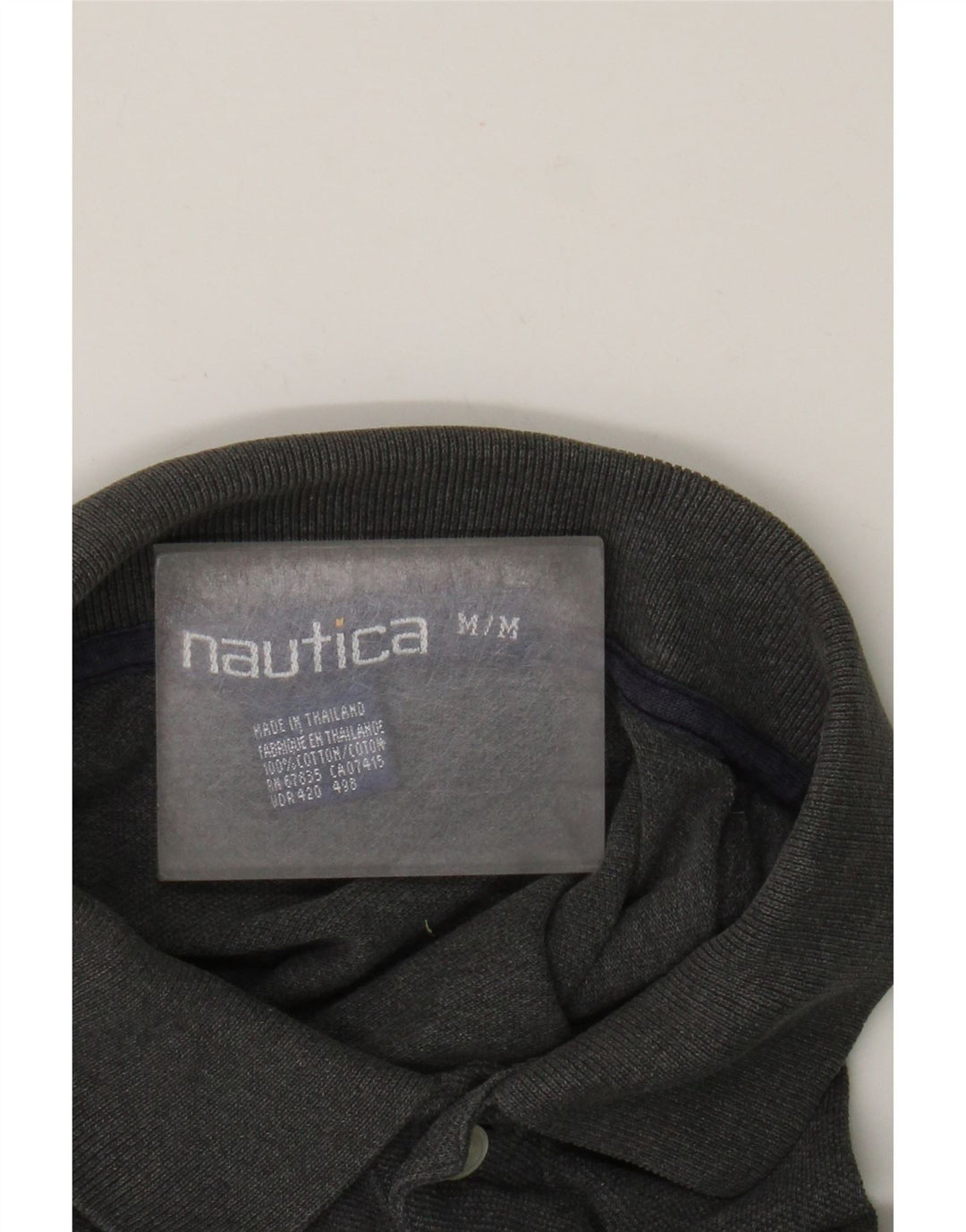Polo da uomo Nautica in cotone a righe grigio medio