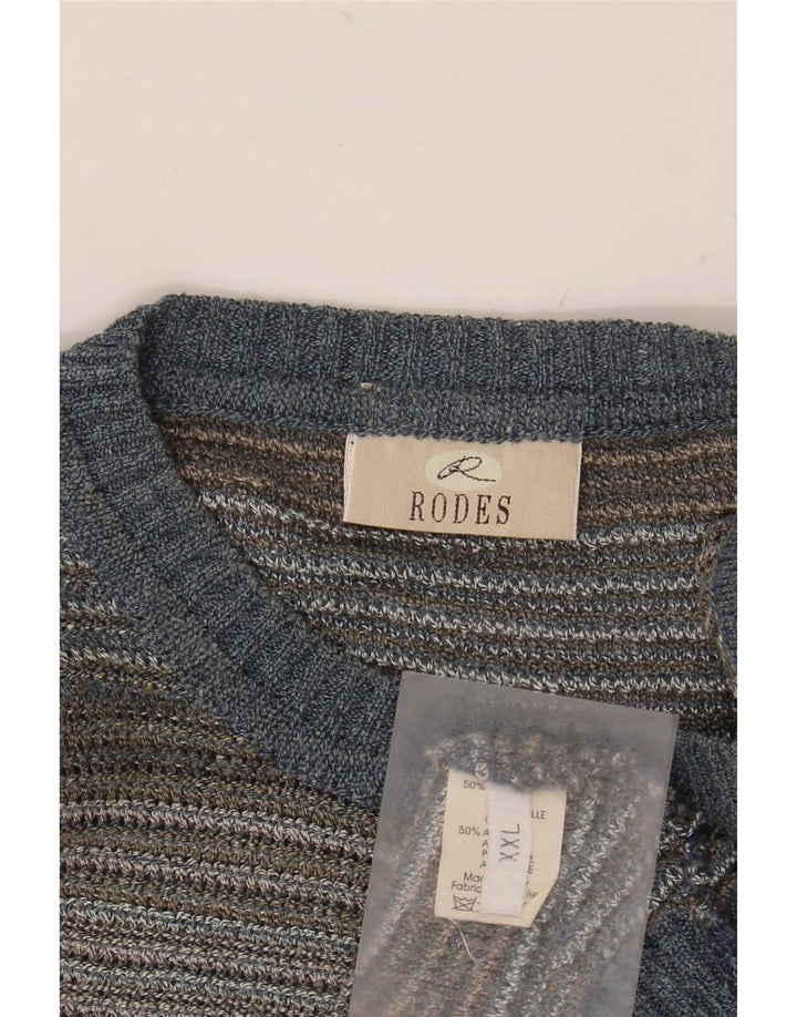 Maglione maglione girocollo da uomo RODES 2XL cotone a righe multicolore