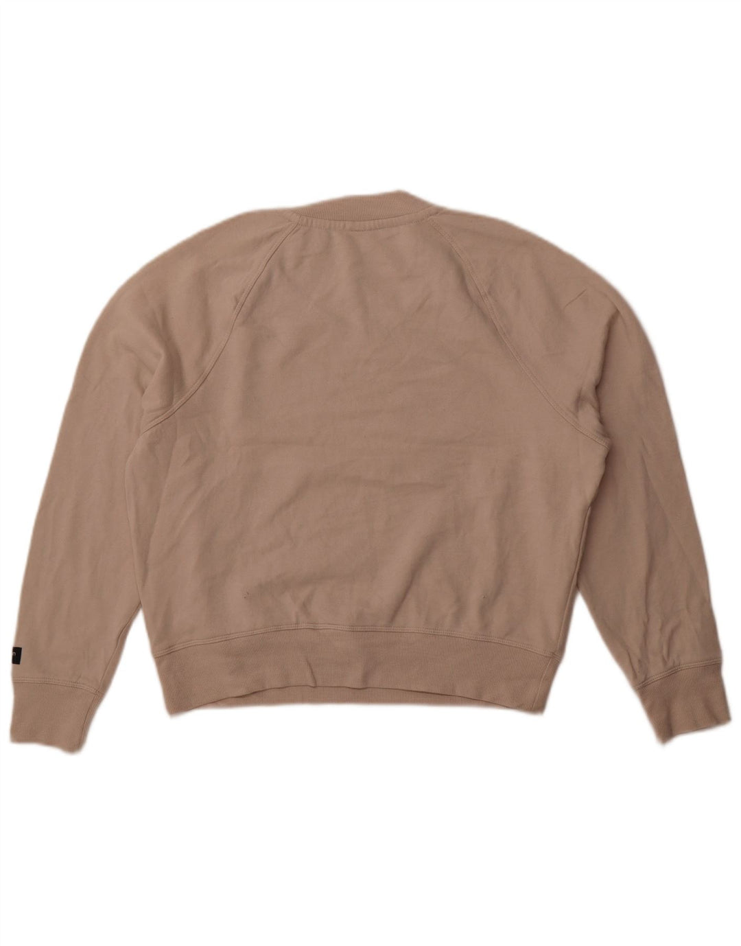 Felpa grafica da donna Calvin Klein maglione UK 16 grande cotone beige