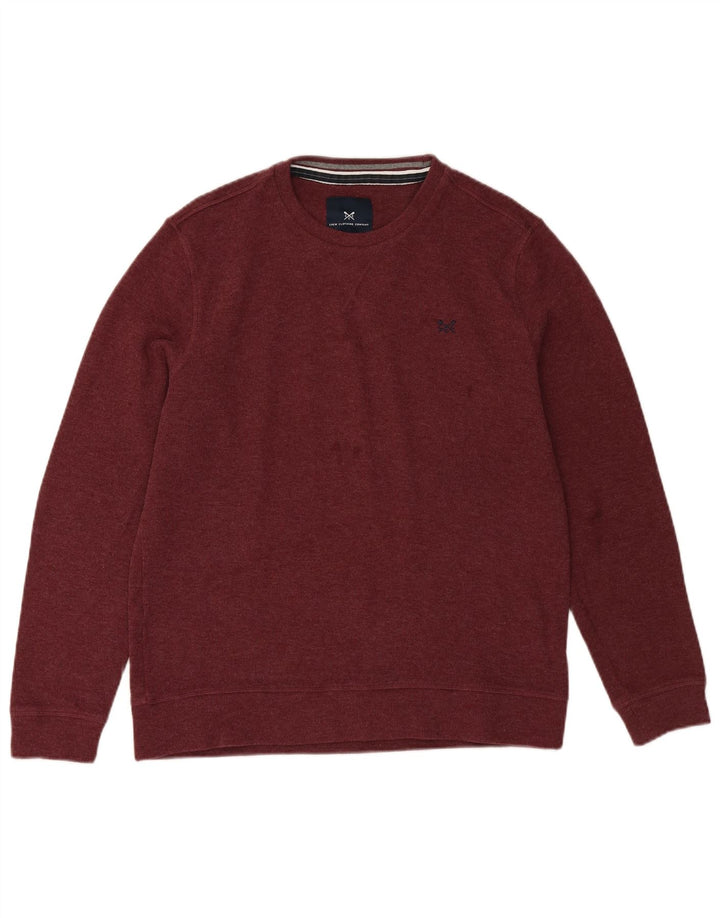 CREW CLOTHING Maglione da uomo girocollo grande in cotone bordeaux