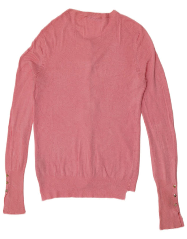 Maglione cardigan da donna Zara UK 10 piccolo rosa viscosa