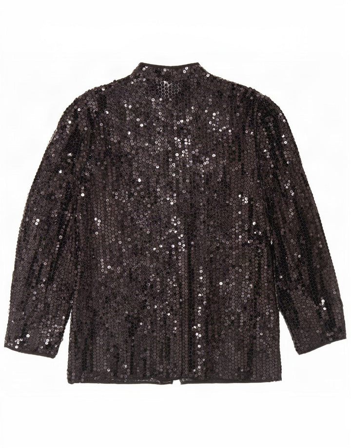Cardigan da donna con paillettes trasparenti Del Mod Top EU 42 grande poliestere nero