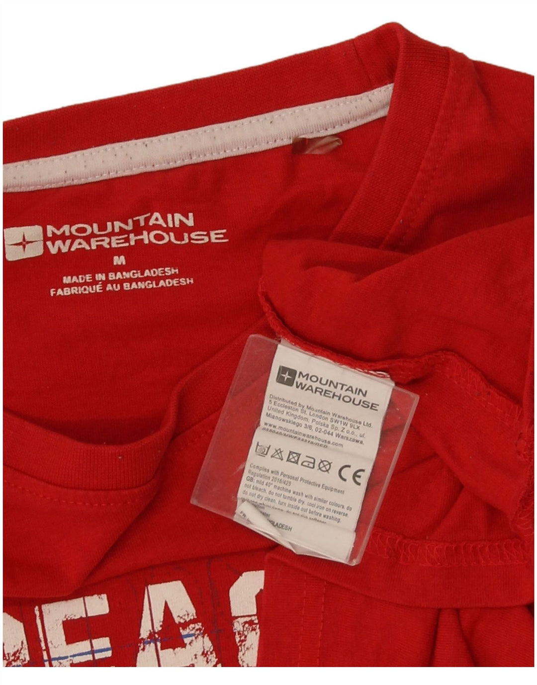 T-shirt grafica da uomo Mountain Warehouse Top in cotone rosso medio